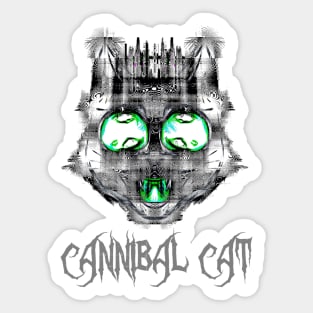 Cannibal Cat Green Cataracts Sticker